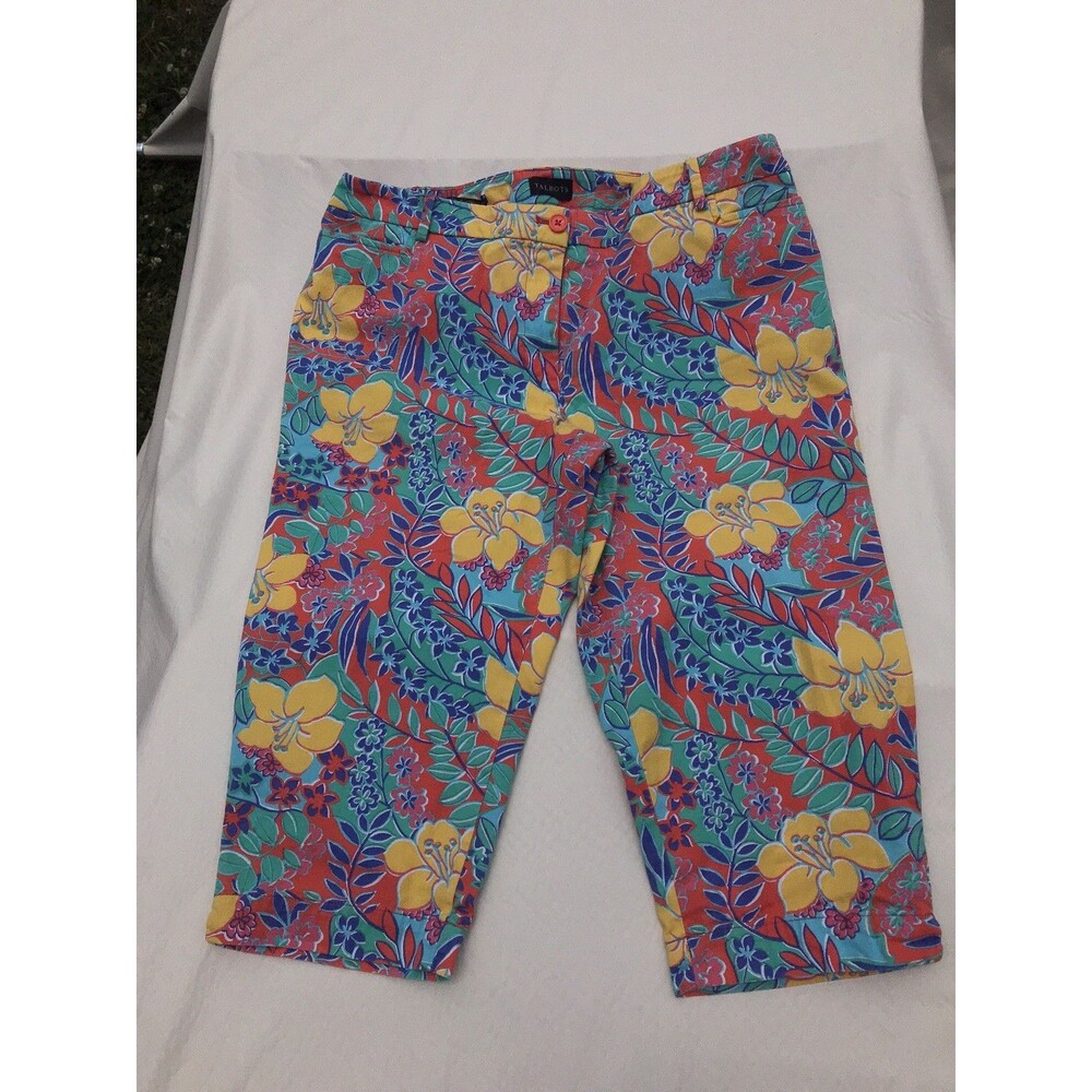Talbots Pants Womens Size 16WP Perfect Skimmer Capri Vibrant Tropical Floral